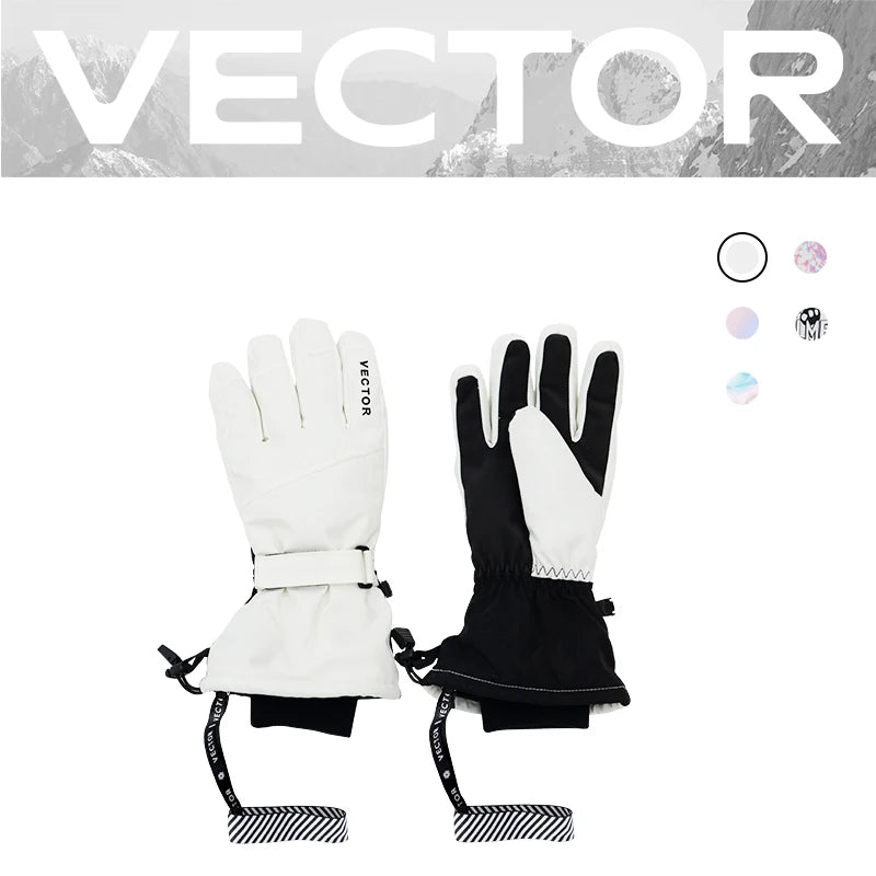 Extra Thick Men Women 2-IN-1 Mittens Ski Gloves Snowboard Snow Winter Sports Warm Waterproof Windproof Skiing Faux Leather Plam