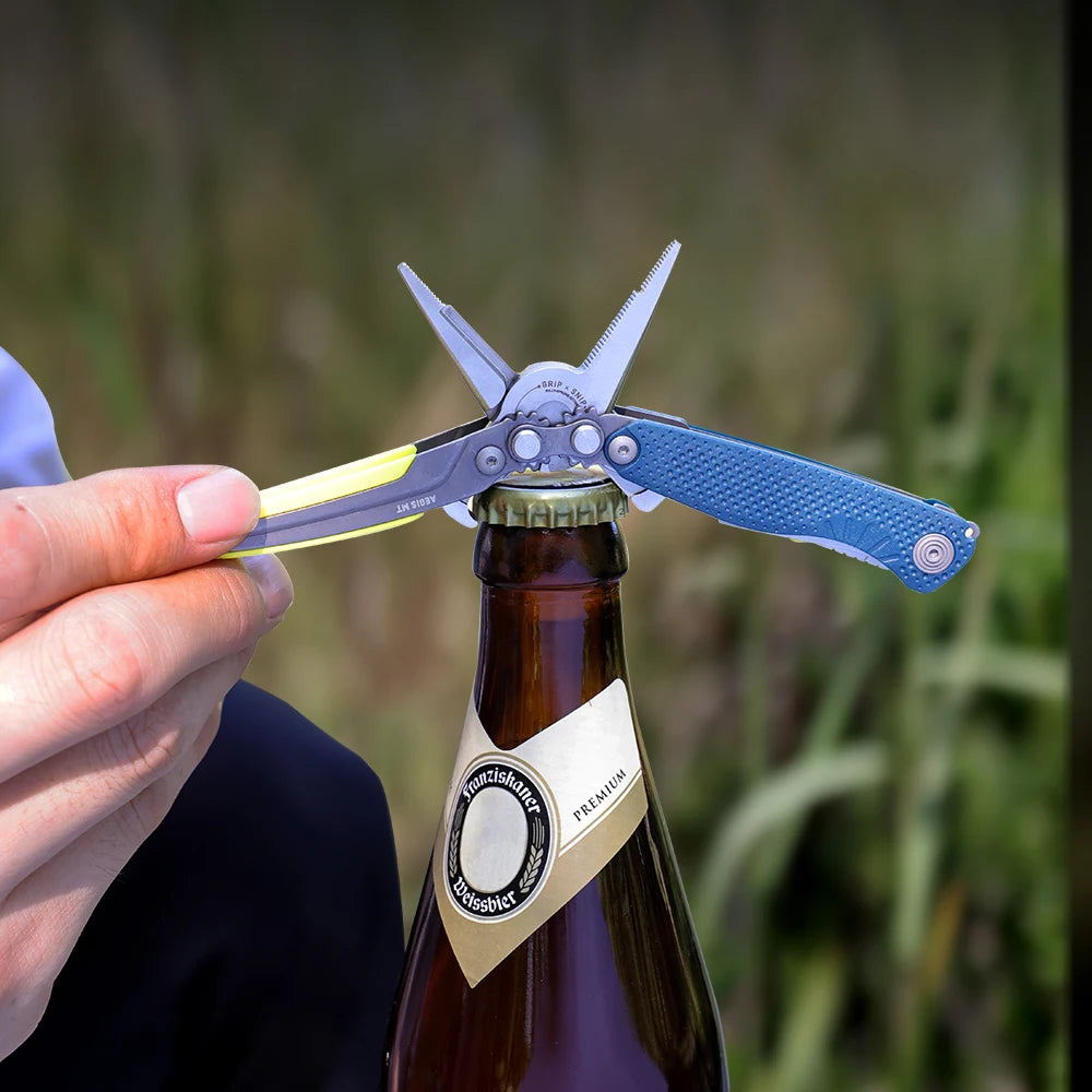 SOG 5 in 1 Aegis MT Mini Portable Multitool Pliers With Precision Cutting Pliers Soft Wire Cutter Tweezers Bottle Opener Ultralight EDC Pocket Gear For Daily Carry Camping Hunting Fishing Emergency Survival Outdoor Utility Mu