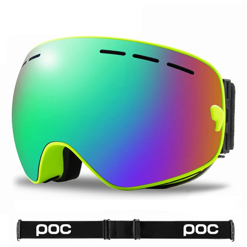 New POC Double Layer Anti-Fog Ski Goggles.Fully Coated Ski Mountaineering Protective Eyewear, Winter Sports Protective Equipment