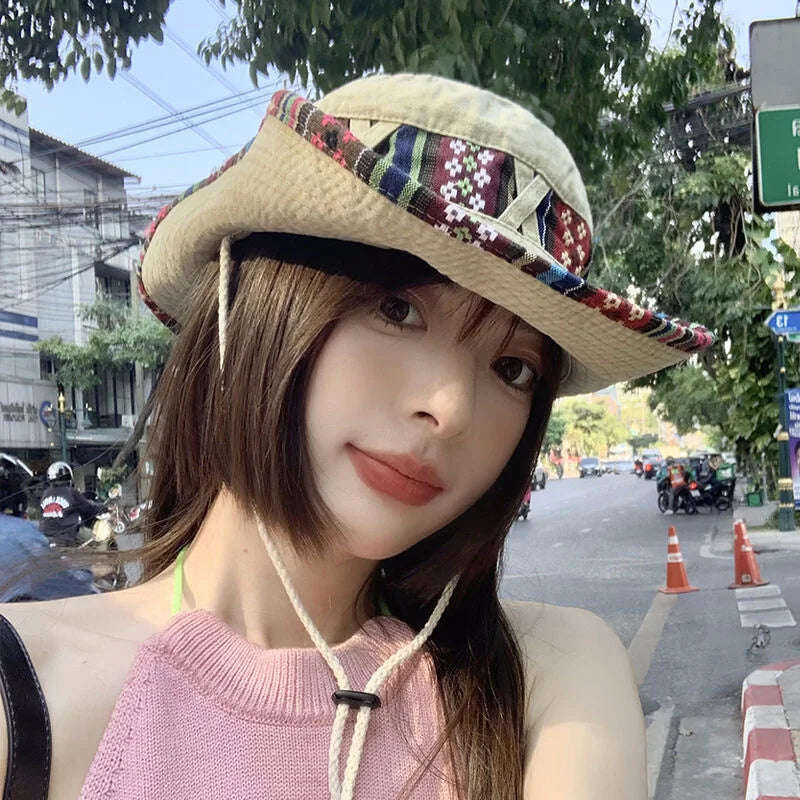 2026 Fashion Summer Bucket Hat Outdoor Camping Cap Hiking Fishing Hats Fishing Accessories Bike Accessories Cowboy Hats Sun Caps