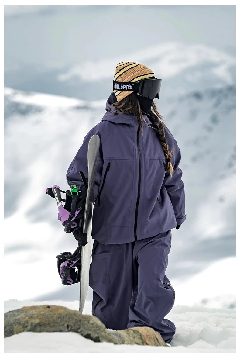John Snow 2025 Unisex 3L Snowboard Jacket & Pants Fully Taped Seam Waterproof Windproof Ski Coat for Outdoor Winter Sports