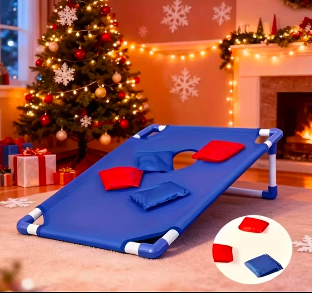 Corn Hole Game Set Includes 2 Game Boards + 6 Bean Bags + 1 Portable Bag. It Is Suitable for Both Indoor and Outdoor Use, and Is Suitable for Children, Adults, Camping Trips, Party Gatherings, Beach and Courtyard Entertainmen