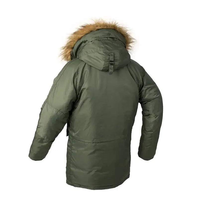 N3B Military Jacket Plus Size Fur Hood Long Waterproof Pilot Windproof Air Force Winter Parka Thick Men Outwear Coat USA Size