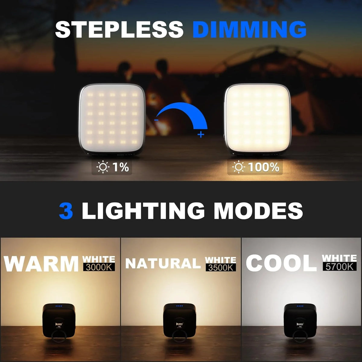 WUBEN F5 Multifunctional Camping Light 500 Lumens IP64 Type-C Charging Mobile Power Bank Outdoor Camping Tent Lights