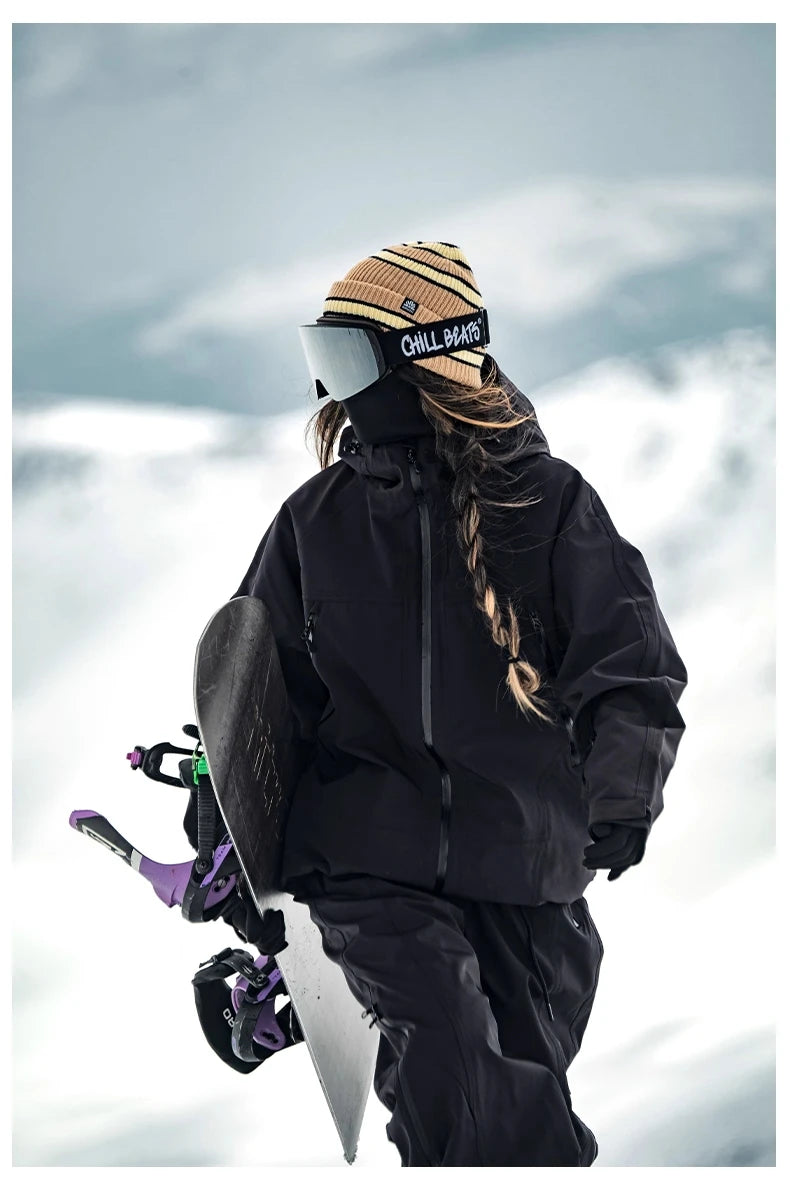 John Snow 2025 Unisex 3L Snowboard Jacket & Pants Fully Taped Seam Waterproof Windproof Ski Coat for Outdoor Winter Sports