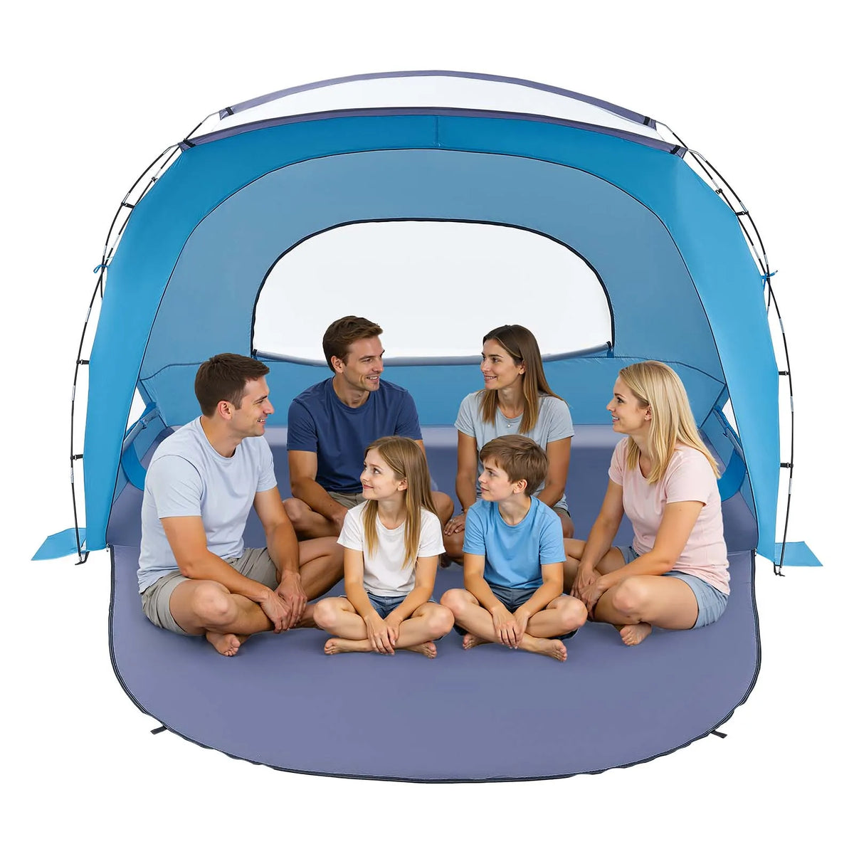 VEVOR Beach Tent Sun Shelter for 6 Person UPF 50+ Protection Portable Sun Shade Canopy with Carrying Bag for Family Camping