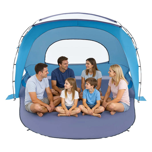 VEVOR Beach Tent Sun Shelter for 6 Person UPF 50+ Protection Portable Sun Shade Canopy with Carrying Bag for Family Camping