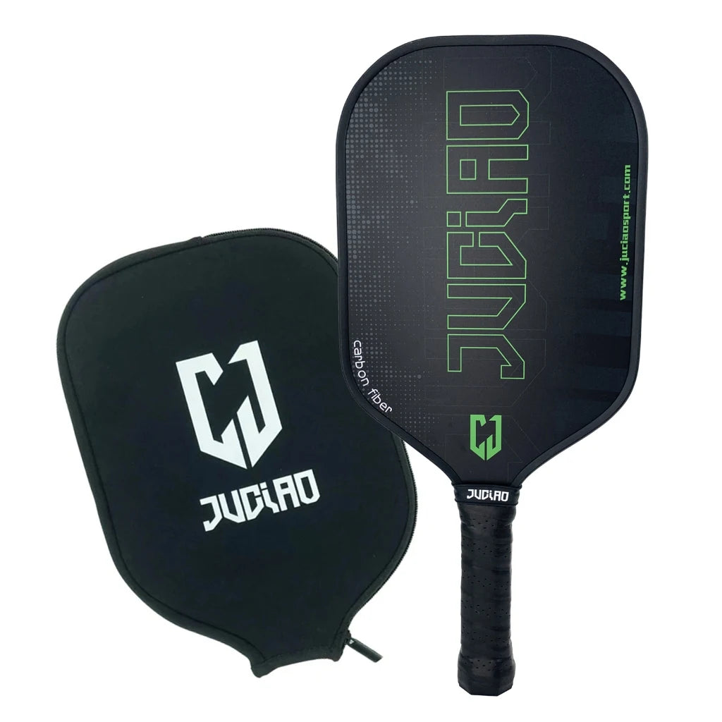 Juciao Pickleball Paddle Carbon Fiber Surface 16MM Pickleball Paddle Lightweight Honeycomb Core Paddle Cushion Comfort Grip