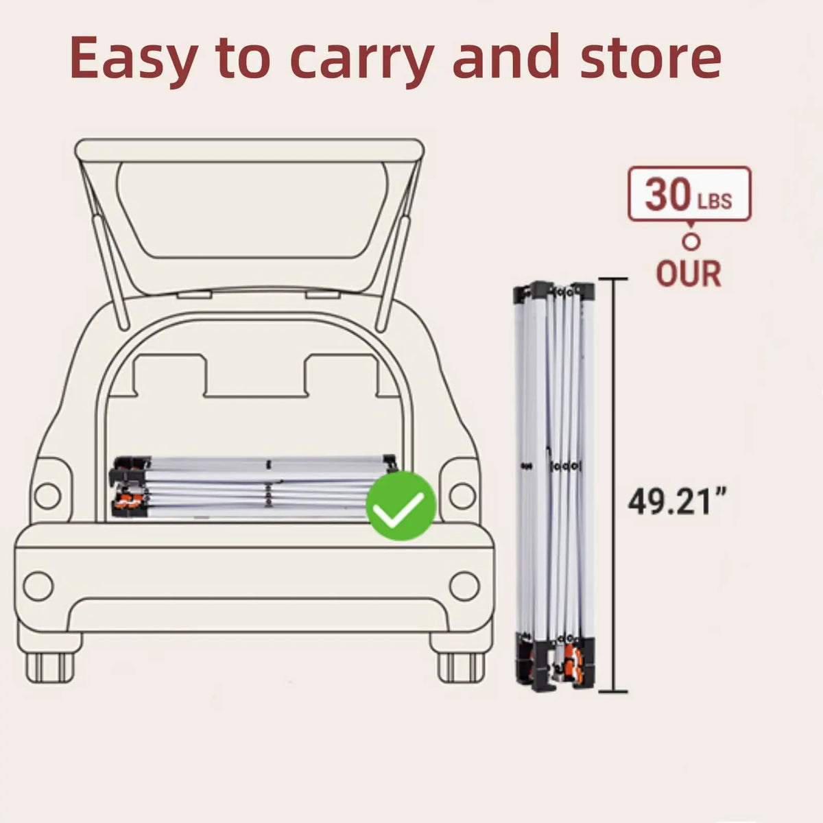 10x10FT Pop Up Canopy with Ten, Beach Tent with One Push Setup, Waterproof Outdoor Beach Canopy, Pop-Up Sun Shelter Canopy with Wheeled Bag for Parties, Beach, Outdoor, White
