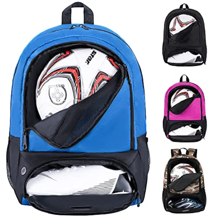 Soccer Backpack, Separate Cleat Compartment Football, Volleyball, Handball, nylon fabrics, lightweight