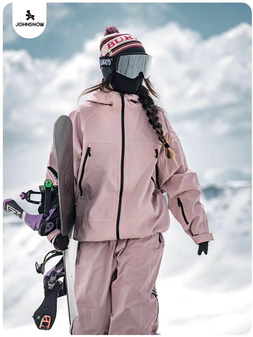 John Snow 2025 Unisex 3L Snowboard Jacket & Pants Fully Taped Seam Waterproof Windproof Ski Coat for Outdoor Winter Sports