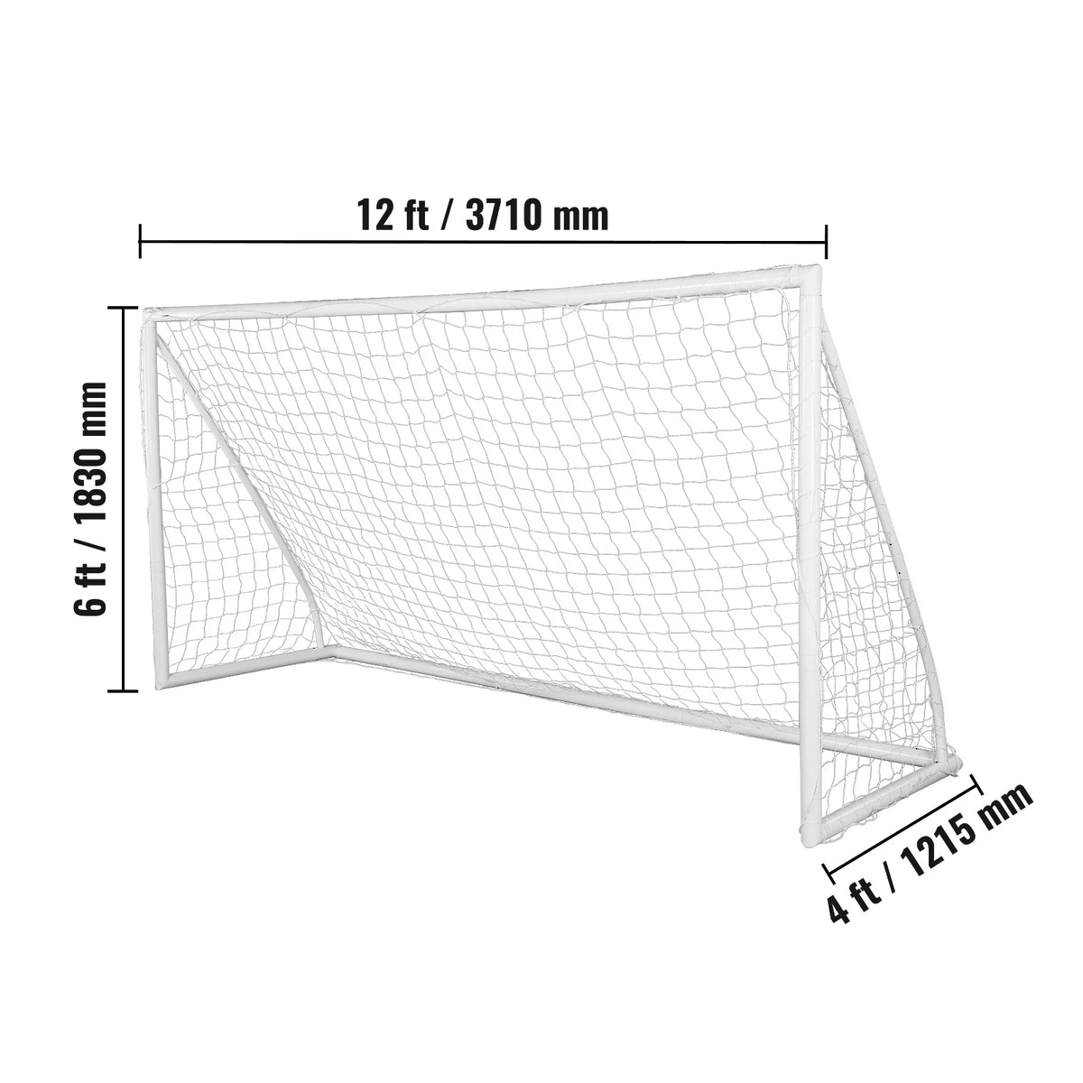 VEVOR 12x6FT Portable Soccer Goal Soccer Net 1 Pack For Adults Kids Training All-Weather Outdoor Soccer Goals with Carry Bag