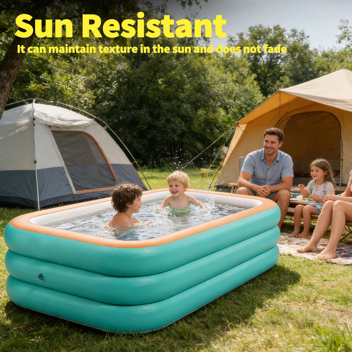 1PC Inflatable Pools  Durable Family Swimming Pool for Backyard, Garden or Indoor (Green)